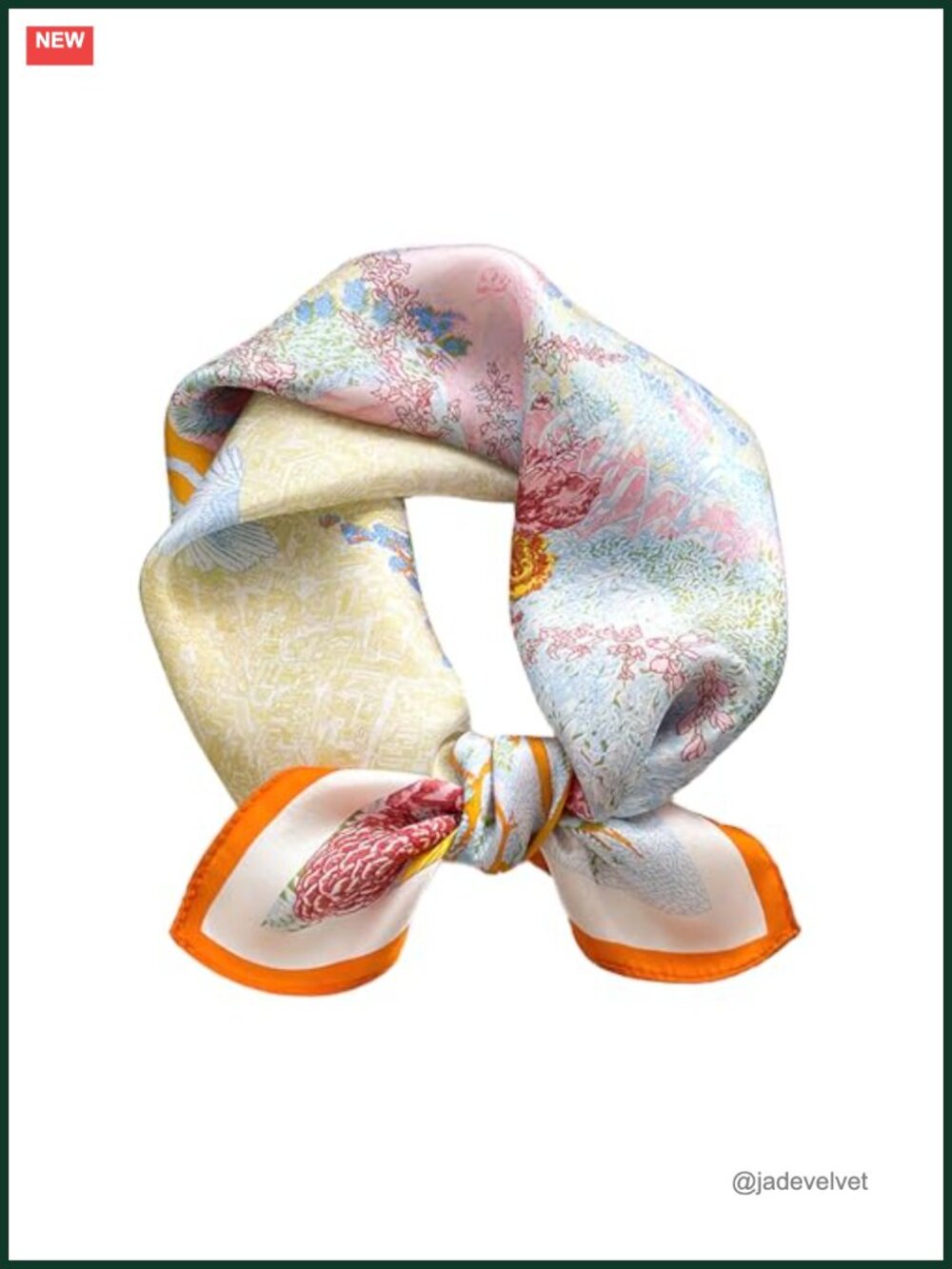 100% Pure Mulberry Silk Square Scarf 21 inches Lightweight Headscarf Neckerchief